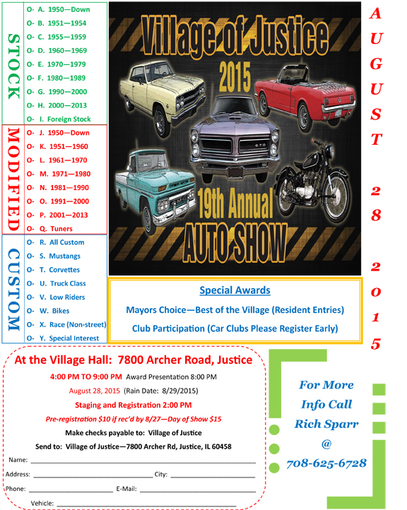 Village of Justice Annual Car Show Car Show Radar