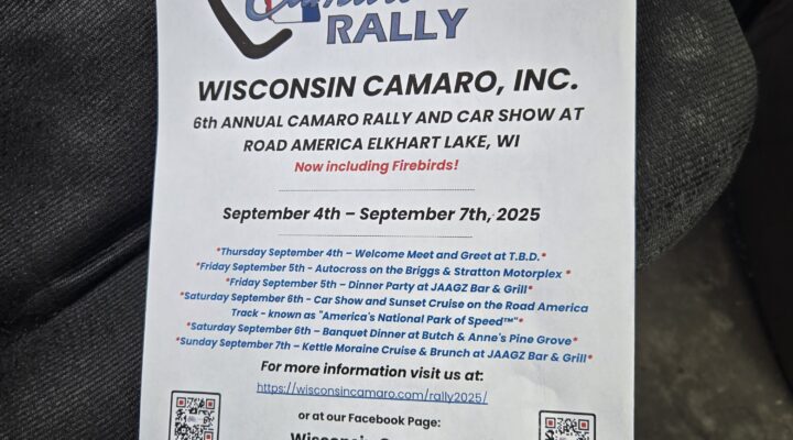 6th annual wi camaro car rally