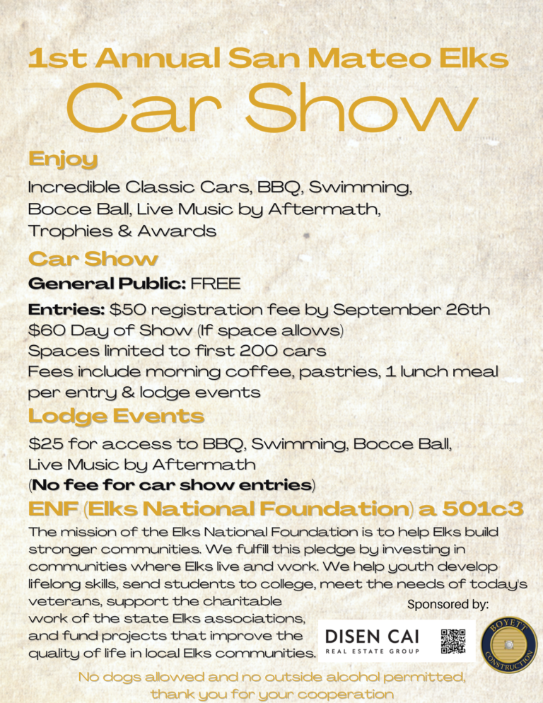 1st Annual San Mateo Elks Car Show