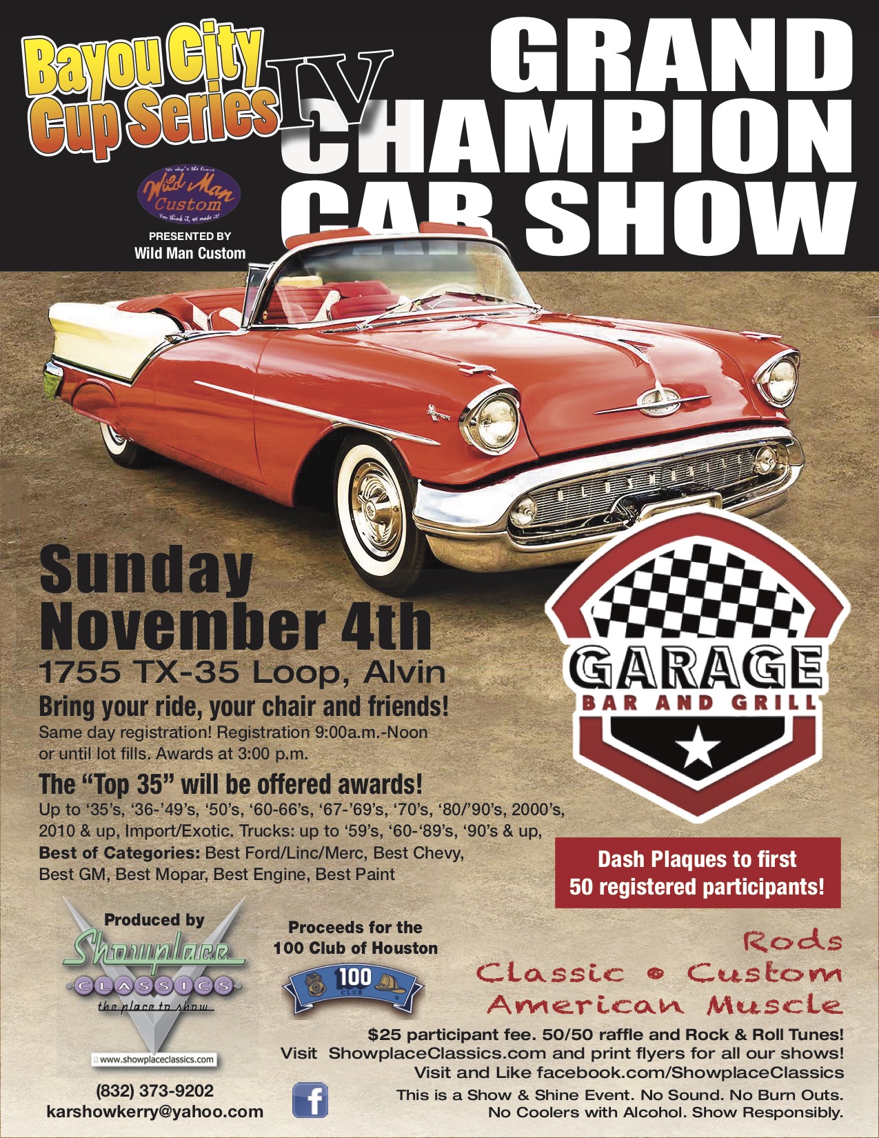 BCCS IV Garage Bar & Grill Grand Champion Show - Car Show Radar
