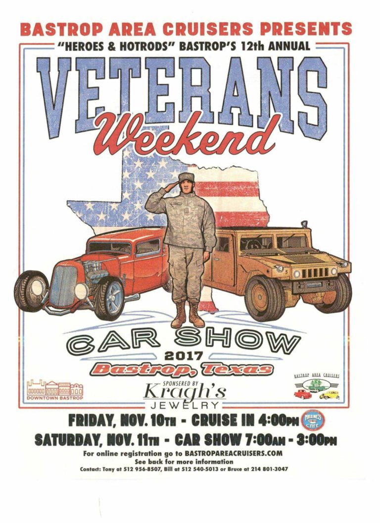 Bastrop Area Cruisers' Veterans Weekend Car Show Heroes & Hotrods