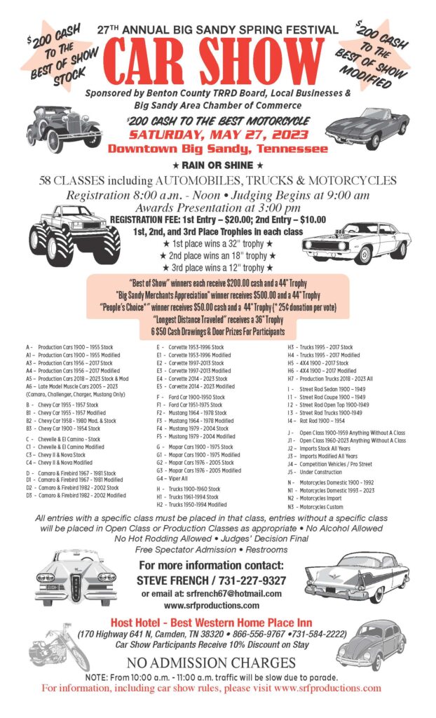 27th Annual Big Sandy Spring Festival Car Show