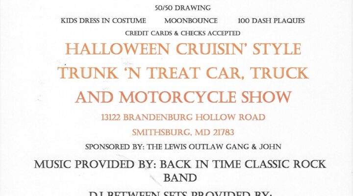 Halloween Cruisin’ Style Trunk ‘N Treat Car, Truck & Motorcycle Show