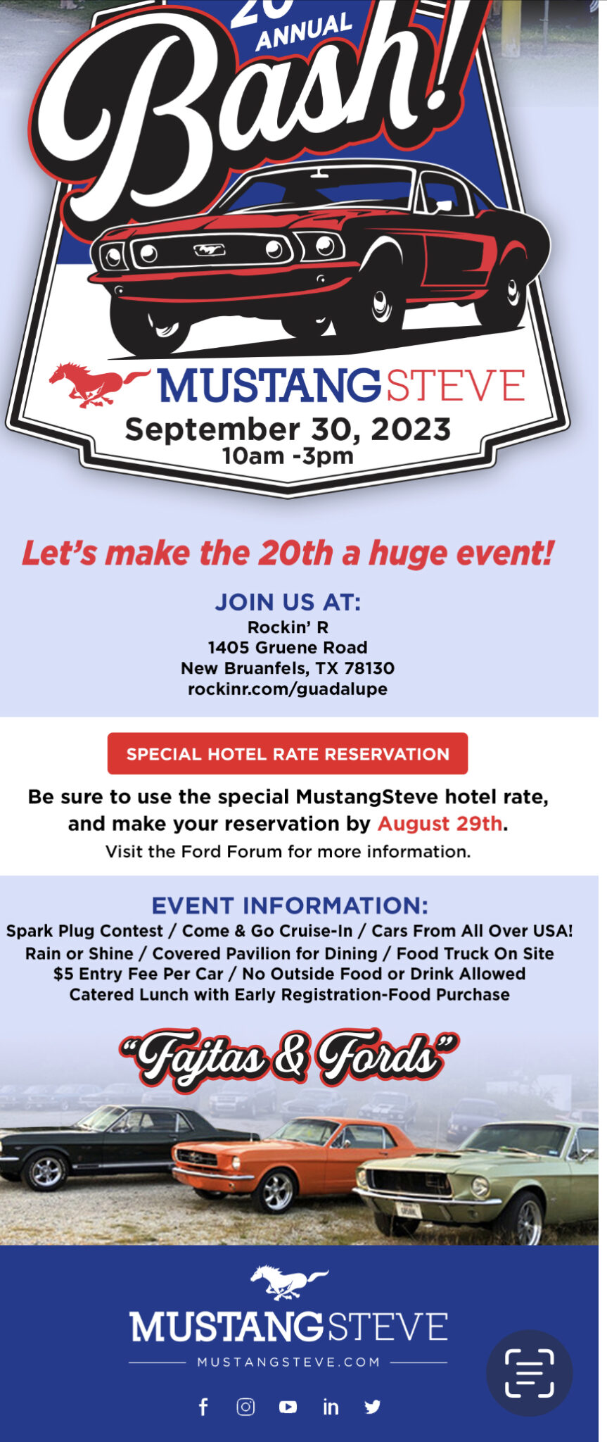 MustangSteve’s 20th Annual Bash Car Show