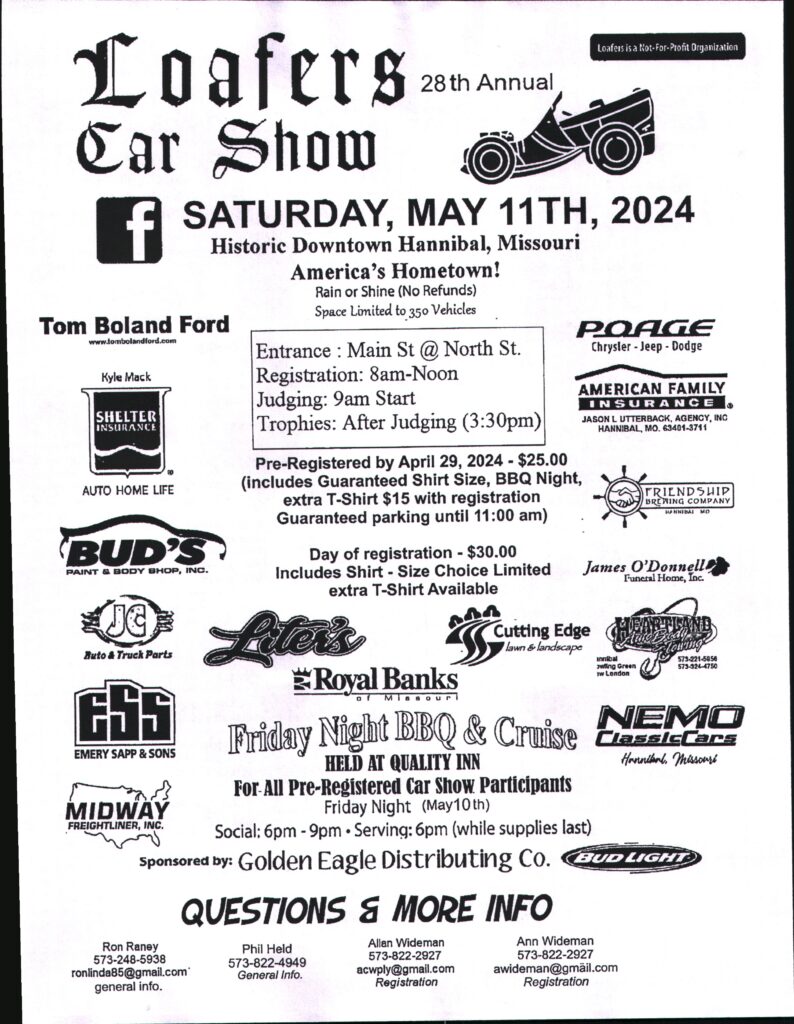 Loafers Car Show Hannibal, MO Car Show Radar