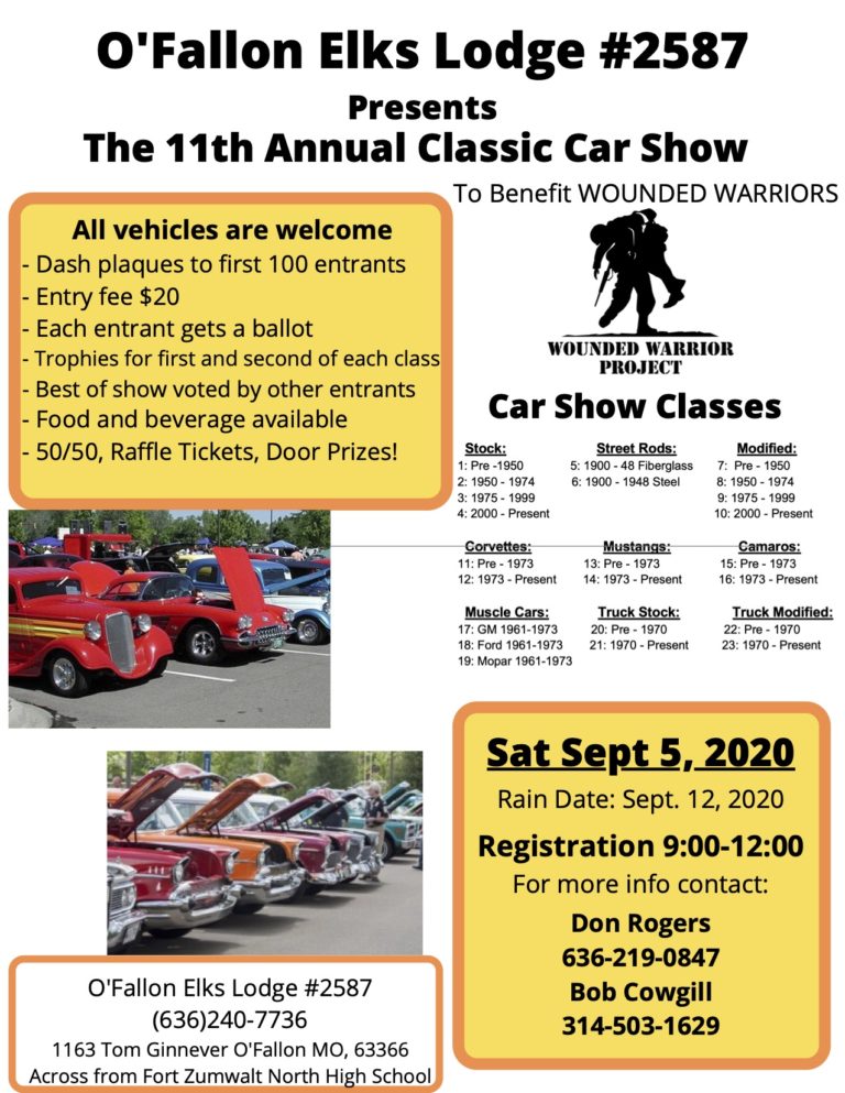 CANCELLED OFALLON ELKS 11th Annual CAR SHOW Car Show Radar