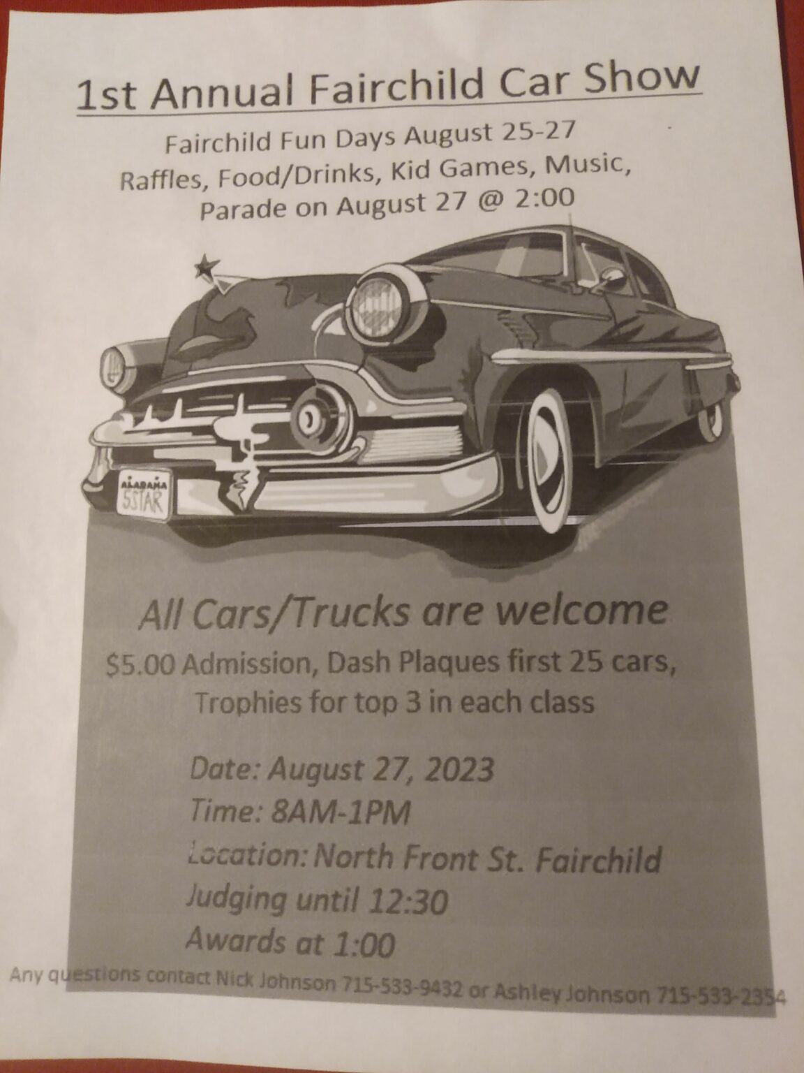 Fairchild fun days 1st annual car show