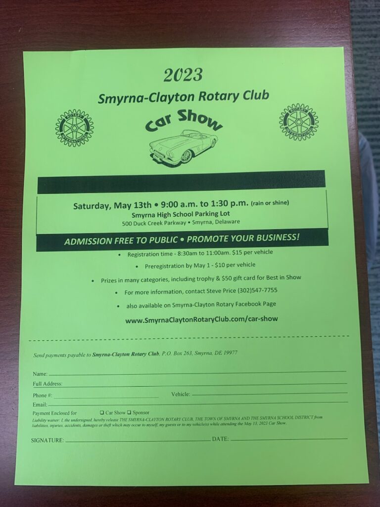 2023 Smyrna Clayton Rotary Annual Car Show