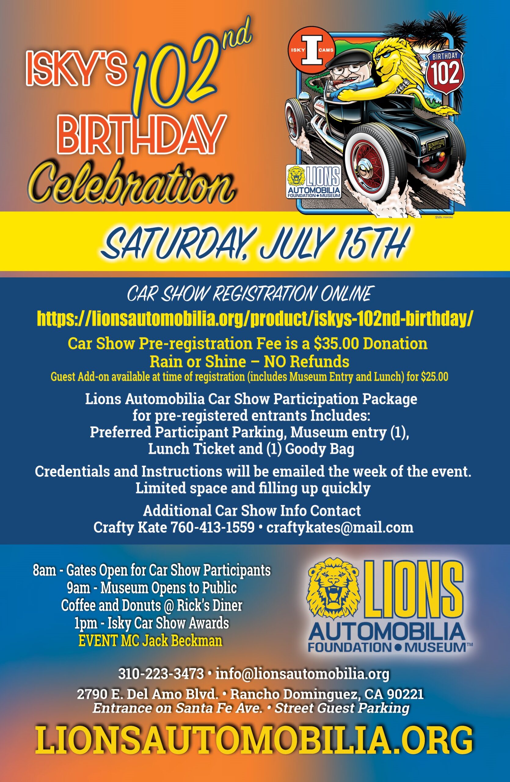 Isky turns 102 car show Car Show Radar