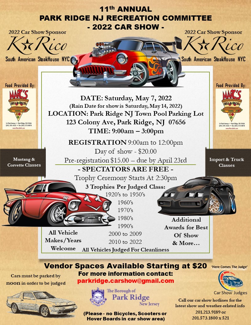 11th Annual Park Ridge NJ Car Show Car Show Radar