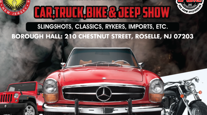 11th ANNUAL BOROUGH OF ROSELLE CAR, TRUCK, BIKE & JEEP SHOW.