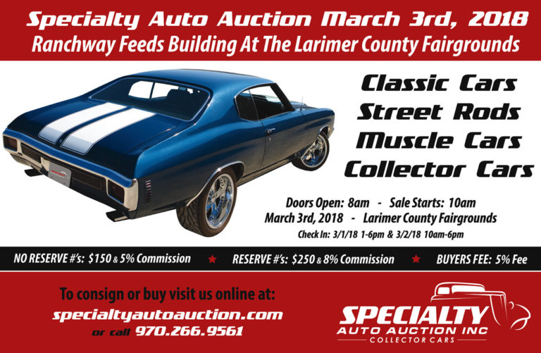 SPECIALTY AUTO AUCTION MARCH 3, 2018 Car Show Radar