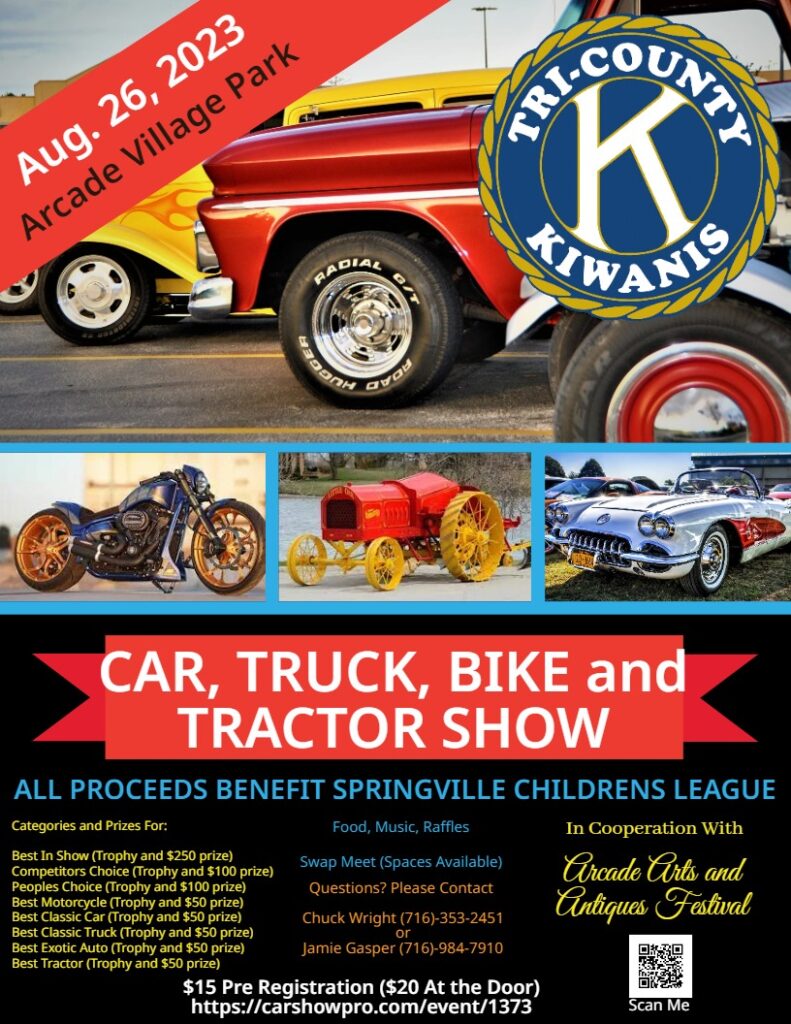 2023 Tri County Kiwanis Car, Truck, Bike and Tractor Show Car Show Radar