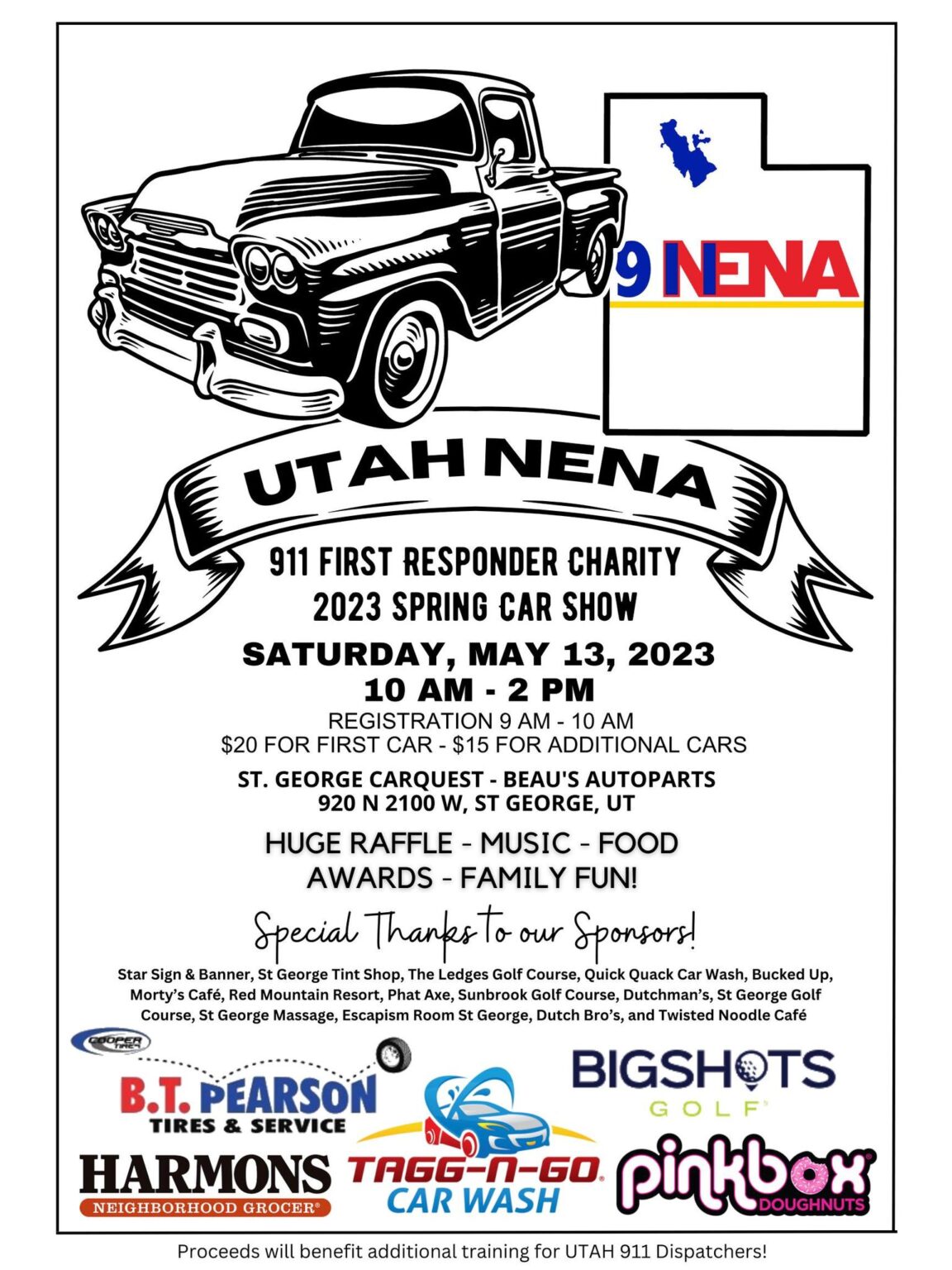 Utah NENA 4th Annual First Responder Charity Car Show Car Show Radar