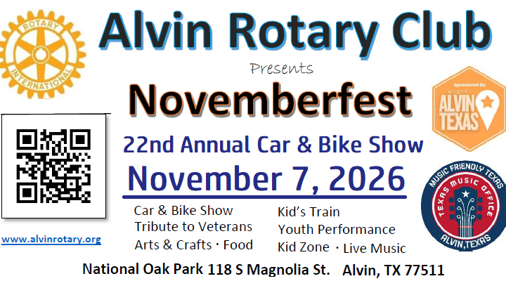 2026 Car and Bike Show – Alvin Rotary Novemberfest