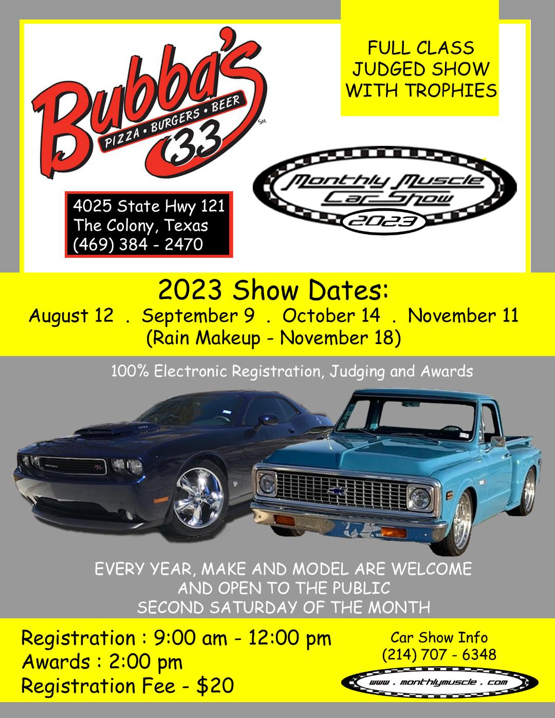 Bubba's 33 Car & Truck Show Car Show Radar